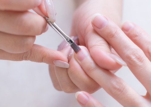 ジェル塗布の写真